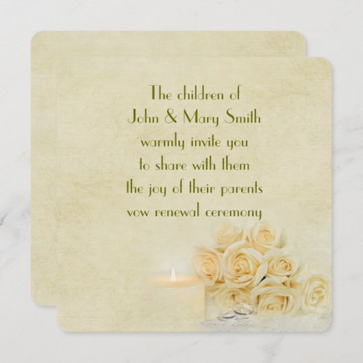 ローズブーケ招待状 招待状 (正面/裏面)