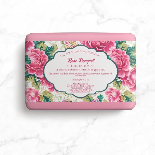 ローズブーケ石鹸の包装ラベル ラベル