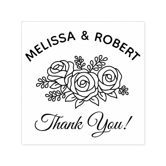 ローズブーケ結婚の感謝 セルフインキングスタンプ (デザイン)