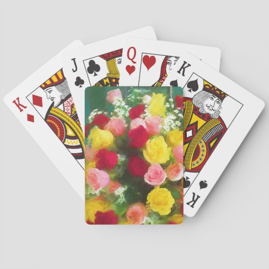 ローズブーケ絵画ーズ – かわいいオリジナルフラワーアート トランプ (裏面)