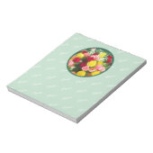 ローズブーケ絵画ーズ – かわいいオリジナルフラワーアート ノートパッド (回転)