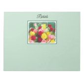 ローズブーケ絵画ーズ – かわいいオリジナルフラワーアート ノートパッド (正面)