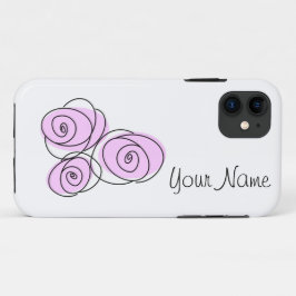 ローズブーケ薄紫'名前'水平 iPhone 11 ケース