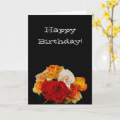 ローズブーケ誕生日 カード (黄色い花)