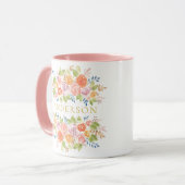 ローズブーケ金ゴールド水の色と名前 マグカップ (正面左)