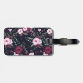 ローズブーケ&ネイビーストライプ名前をカスタムする ラゲッジタグ (裏面横)