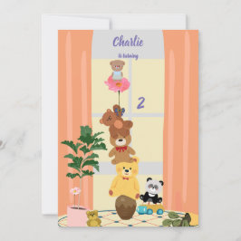 ローズベイビーベアの誕生日 招待状