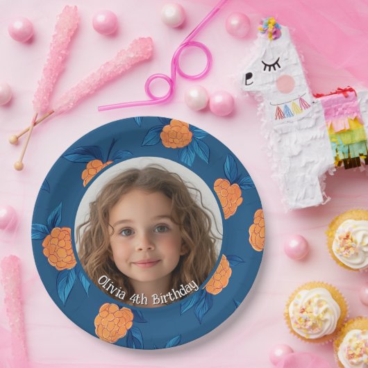 ローズベリカスタムーの写真と名前紙プレート ペーパープレート (パーティー)