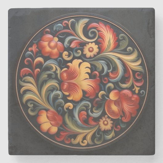 ローズペイモダンント5 / 6 ストーンコースター (正面)