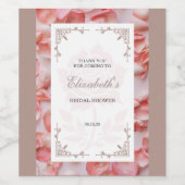 ローズペタル ブライダルシャワー フェイバー ワインラベル (シングルラベル)