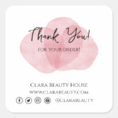 ローズペタル 感謝 手作り おめでとう スクエアシール (正面)