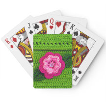 ローズホットピンクフラワーカッコいい春グリーンクロシェ