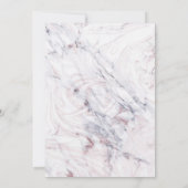 ローズホワイトグレー大理石の優雅なスウィール スイート16 招待状 (裏面)