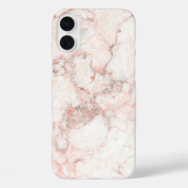 ローズホワイト大理石 iPhone 16 PLUSケース