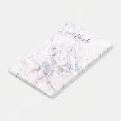 ローズホワイト＆グレーマーブル タッチ トレンディー シック ポストイット (アングル)