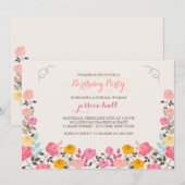 ローズボーダー招待状 招待状 (正面/裏面)