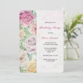 ローズボーダー誕生日パーティー招待状 招待状 (スタンド正面)