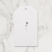 ローズマッダー、ラバーレッド、花のデザイン ギフトタグ (裏面)