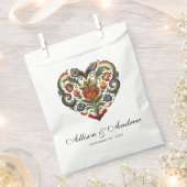 ローズマリングハート |ノルウェーフォークアート フェイバーバッグ (クリップ留めされた状態)