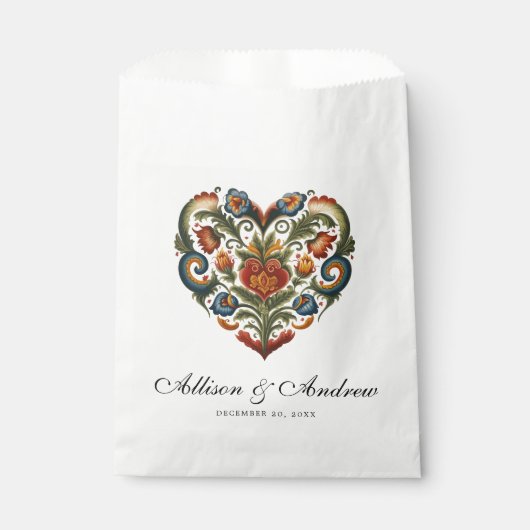 ローズマリングハート |ノルウェーフォークアート フェイバーバッグ (正面)