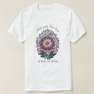 ローズマリングフローラアートのパーソナル化可能な女性 Tシャツ