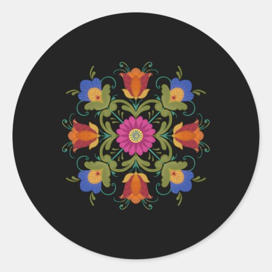 ローズマリングフローラノルウェーフォークブライトカラー ラウンドシール (正面)