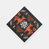 ローズマリンノルウェーフォークアート スタンダードランチョンナプキン (角)