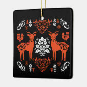 ローズマリンノルウェーフォークアート セラミックオーナメント (左)