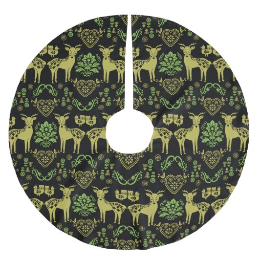 ローズマリンノルウェーフォークアート ブラッシュドポリエステルツリースカート (正面)