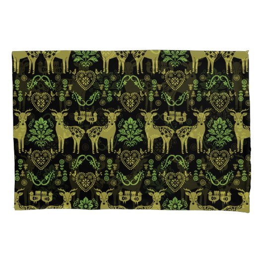 ローズマリンノルウェーフォークアート 枕カバー (正面)