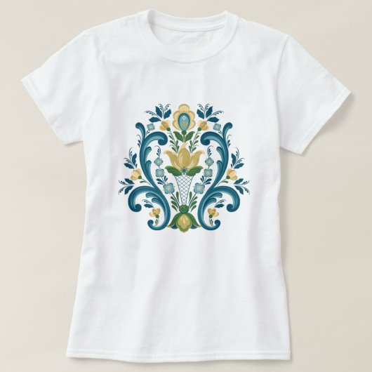 ローズマリンブルーと金ゴールドTシャツ Tシャツ (デザイン正面)