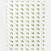 ローズマリーのハーブのキッチンアート緑の素朴なシック フリースブランケット (正面)