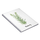 ローズマリーの水彩画 ハーブ 庭の植物 ノートブック (右側)