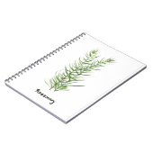 ローズマリーの水彩画 ハーブ 庭の植物 ノートブック (左側)