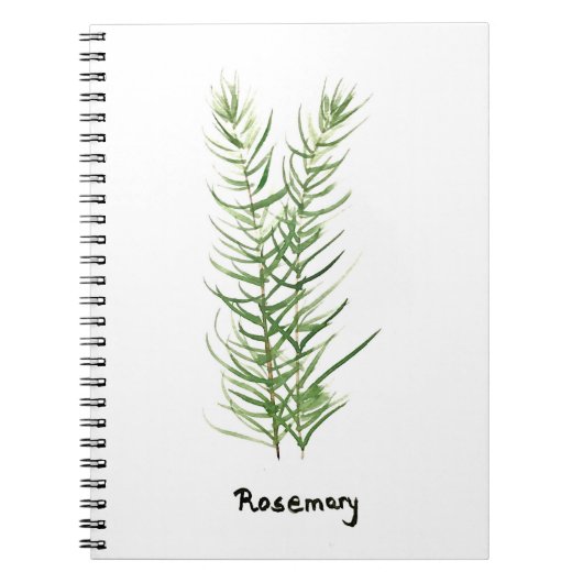 ローズマリーの水彩画 ハーブ 庭の植物 ノートブック (正面)