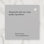 ローズマリーインフルドオリーブ油自家製コンディション フェイバータグ (裏面)