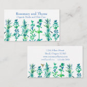 ローズマリーティムビーウォーターカラーハーブ 名刺 (正面/裏面)