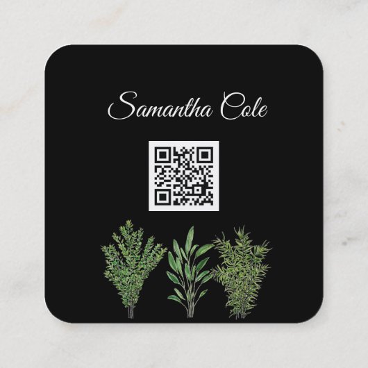 ローズマリーティメセージハーブ料理シェフポット スクエア名刺 (裏面)