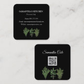 ローズマリーティメセージハーブ料理シェフポット スクエア名刺 (正面/裏面)