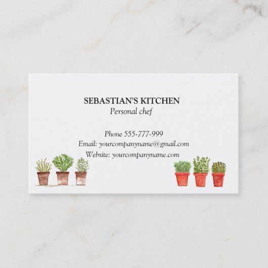 ローズマリーティメセージハーブ料理シェフポット 名刺 (正面)