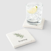 ローズマリーハーブウォーター絵を描カラーのワードアート ストーンコースター (横)