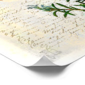 ローズマリーハーブズハミングバードボタニカルアートプリント ポスター (角)