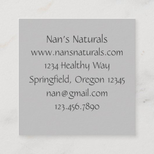 ローズマリーハーブプラントご購入ありがとうございます スクエア名刺 (裏面)