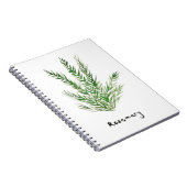 ローズマリーハーブヴィンテージキッチンガーデンの水色 ノートブック (右側)