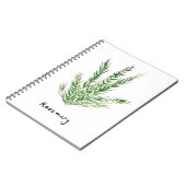 ローズマリーハーブヴィンテージキッチンガーデンの水色 ノートブック (左側)