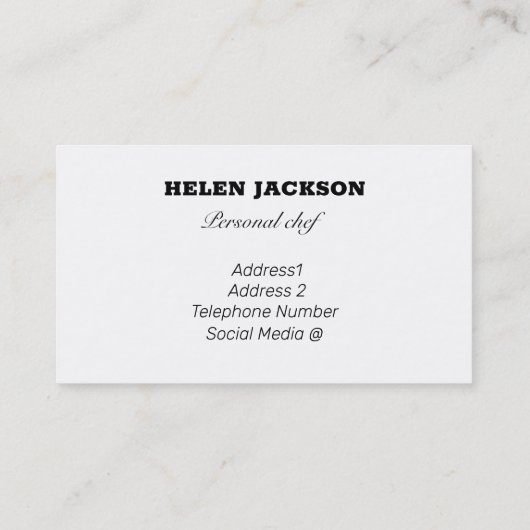 ローズマリーハーブ料理シェフビジネスカード 名刺 (裏面)