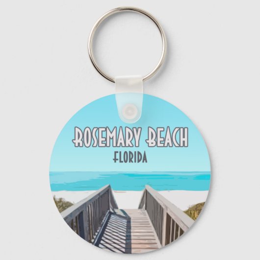 ローズマリービーチフロリダ湾沿岸ヴィンテージ キーホルダー (正面)