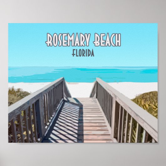 ローズマリービーチフロリダ湾沿岸ヴィンテージ ポスター (正面)