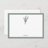 ローズマリーブーケとジュートボウ ノートカード (正面/裏面)