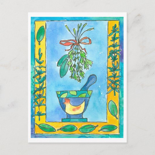 ローズマリーベイローレル料理ハーブ ポストカード (正面)